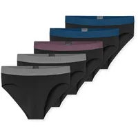 SCHIESSER Slip 95/5 schwarz/grau/blau XXL 5er Pack