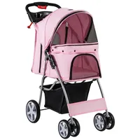 Costway Hundewagen 15 kg Pink