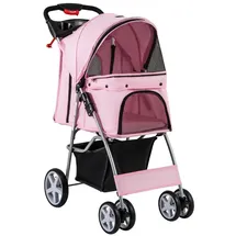 Costway Hundewagen 15 kg Pink