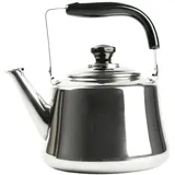Wasserkessel Edelstahl 4,5L Retro mit Pfeife – Induktion & Gas geeignet, Teekessel mit Griff, abnehmbarer Deckel, langlebig
