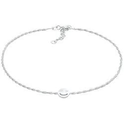 Elli mit Smiling Face Kristalle 925 Silber Fußketten   Damen