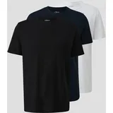 s.Oliver T-Shirt im Multipack, Herren, blau|schwarz|weiß, M