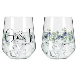 Ritzenhoff Gläserset - Gin Botanic Lights 2tlg. Kristall, Kristalloptik Bunt