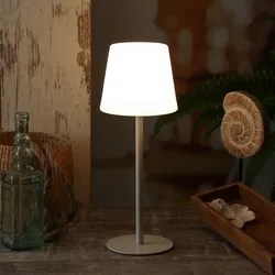 LED Garten Tischlampe - 4 Helligkeitsstufen - 2 Höhen - H: 40cm - wiederaufladba...
