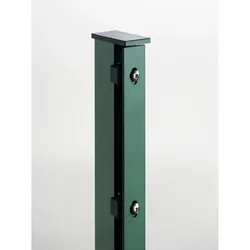 Pfosten Doppelstabmattenzaun mit Abdeckleiste grün zum Einbetonieren, 1830 mm