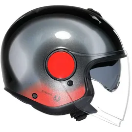 AGV Eteres Levanto Jethelm, schwarz-rot-silber, Größe 2XL