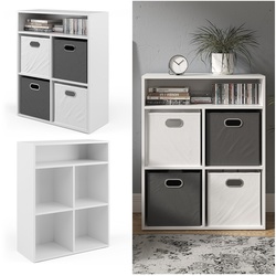Vicco Bücherregal für 4 Faltboxen Aktenregal Aktenschrank Büroregal Standregal