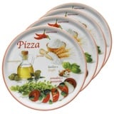 MamboCat Pizzateller 4er Set Pizzateller Napoli Pizzafoods rot 33cm - 04018#ZP2