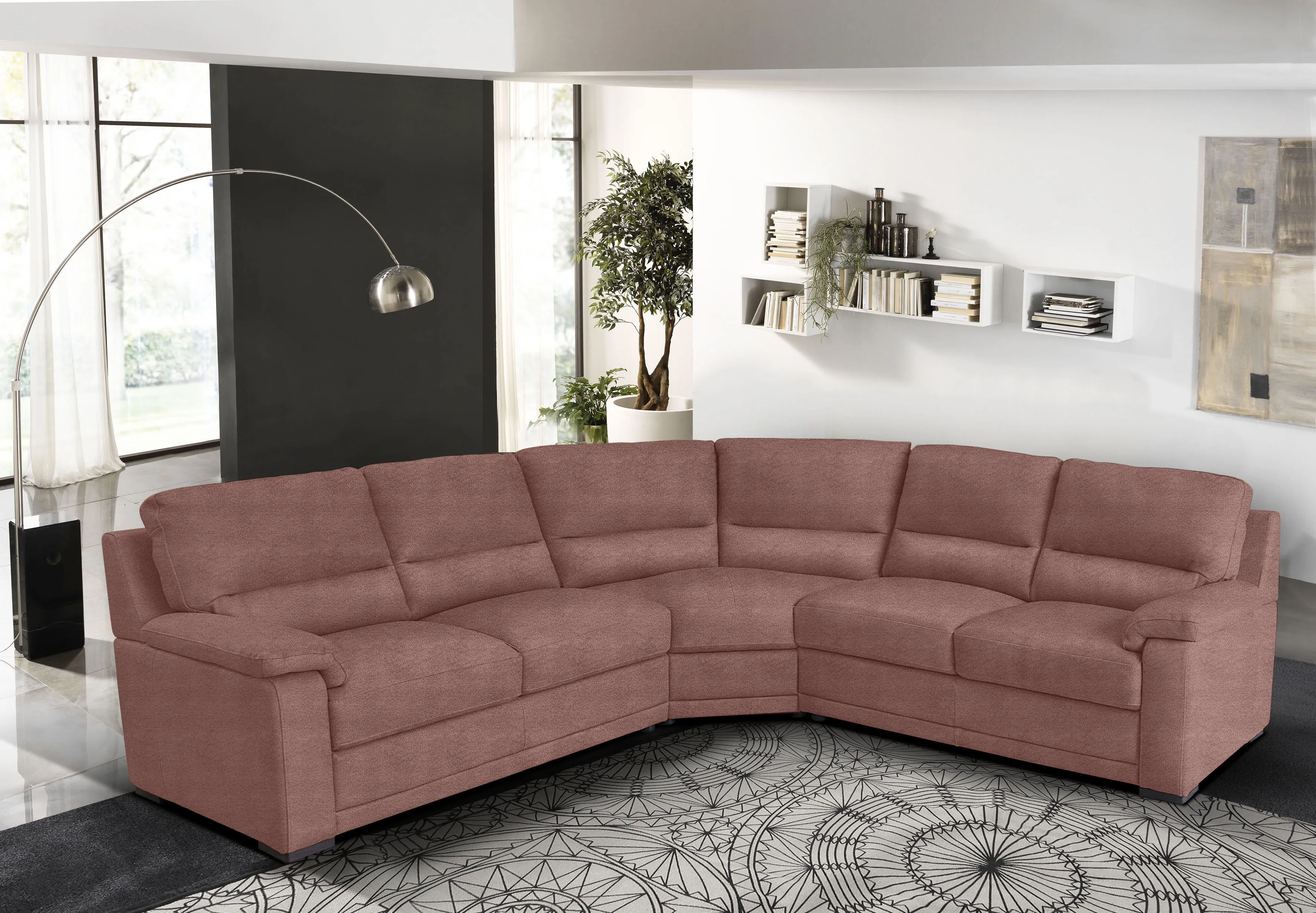 Ecksofa EGOITALIANO "Doris, modernes Designerecksofa in hochwertigen Microfaserqualitäten", braun (cedar wood), B:266cm H:90cm T:246cm, Luxus-Mikrofaser BLUSH (100% Polyester) ist ein innovatives Mikrofasergewebe mit wasser- und fleckenabweisenden Eigenschaften. Sie verhindert das Eindringen von Flüssigkeiten und Ölen in das Textilgewebe. Mit einer neutralen Seifenlösung können Flecken von Kaffee, Tee, Wein, Fruchtsaft, Marmelade, Schokolade, Ketchup und anderen eiweiß- und fruchtsäurehaltige Lebensmitteln entfernt werden. Anschließend mit klarem Wasser ausspülen bzw. nachwischen. Mit einer Vorbehandlung mit Ethylalkohol und einer anschließenden Behandlung mit neutraler Seifenlösung können auch Flecken durch Kugelschreiber, Filzstiften, Kaugummi und Ölen entfernt werden. Anschließend mit klarem Wasser auswaschen bzw. nachwischen. Bitte beachte, dass die Fleckenentfernung unverzüglich nach Verschmutzung durchgeführt werden muss, um ein zufriedenstellendes Ergebnis zu erreichen., Sofas, edle Detailverarbeitung, wahlweise fleckenabweisend oder in Lederoptik