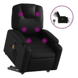 vidaXL Massagesessel Mit Aufstehhilfe Elektrisch Schwarz Kunstleder