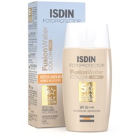 Isdin Fusion Water Color LSF 50 (Light) 50ml | Getönte tägliche Sonnencreme für das Gesicht | Ultraleichte Textur