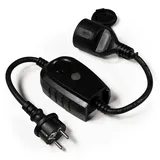 McPower Zwischenstecker mit Dämmerungsschalter Zeitschaltuhr IP44 Spritzwasserschutz | 3680W Leistung | Einsteckschutz