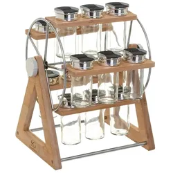 Gewürzhalter - cooles Design - Bambus - 15 Dosen