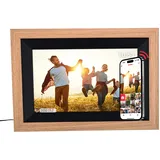 Rollei Smart Frame WiFi 105 mit App-Funktion Digitaler Bilderrahmen, 25,53 cm, 1200 x 1920p, Wooden Braun