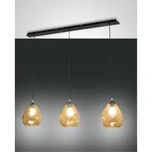 Fabas Luce Gisella 3-flg. 60 cm Metall und geblasenes Glas amber