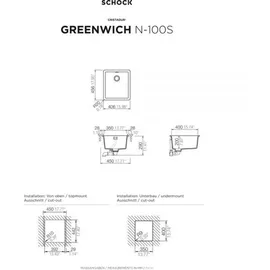 Schock Greenwich N-100S Unterbau Puro + Excenterbetätigung