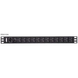 ATEN Basis-PDU Serie, Standard, 1U, Aluminium, Schwarz, 12 AC-Ausgänge, C13-Koppler