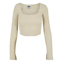URBAN CLASSICS Short Rib Corsage Langarm-T-Shirt Soft Seagrass 3XL