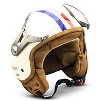 Soxon® SP-325 „Paris“ · Jet-Helm · Motorrad-Helm Roller-Helm Scooter-Helm Moped Mofa-Helm Chopper Retro Vespa Vintage Pilot Biker Helmet Brille · ECE 22.05 Visier Schnellverschluss Tasche L (59-60cm)