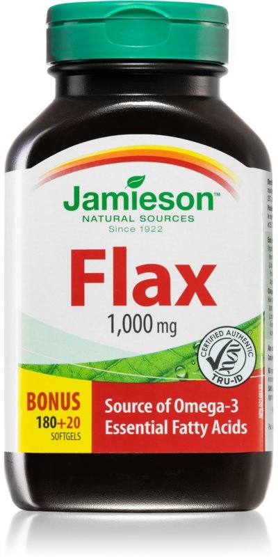 Jamieson Flax 1,000 mg Weichkapseln zur Aufrechterhaltung eines normalen Cholesterinspiegels 200 St.
