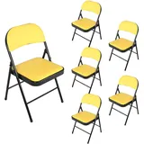 Hti-Living Klappstuhl Kunstleder gelb 6er Set