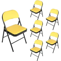 Hti-Living Klappstuhl Kunstleder gelb 6er Set