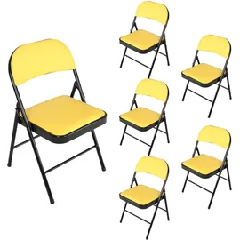 Hti-Living Klappstuhl Kunstleder gelb 6er Set