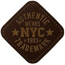 Mono-quick Mono Quick Mono-Quick Aufnäher Leder Authentic Wears NYC 1 Stück, Anzahl, Applikationen, Schwarz