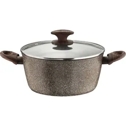 Kochtopf PINTINOX "Pinti Chalet", braun, Ø:20cm, Töpfe, Fleischtopf Kochtopf Suppentopf, Stein-Optik, Induktion