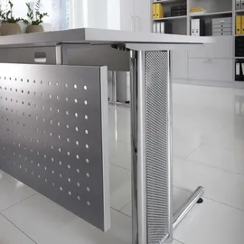 hjh OFFICE PRO NANO 2E S | Schreibtisch - 200 x 100 Asteiche/Silber