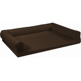 Juelle Orthopädisches Hundebett aus Kunstleder, Hundesofa mit Orthopädischer Matratze für Große Hunde, Abnehmbarer Bezug, Maschinenwaschbar, Lord L-XXL - 145x105x20 cm, Dunkelbraun