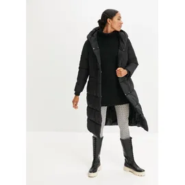 bonprix Oversize Steppmantel, schwarz, Gr.44, Stylischer, dick wattierter oversized Mantel mit Kapuze