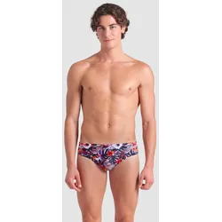 Badehose Slip Herren arena Belize - Black Multi - 3