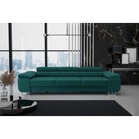 Beautysofa Schlafsofa Couch Dreisitzer Schlafsofa modernen Stil, mit Verstellbare Kopfstütze, Schlaffunktion grün