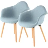Kayoom Polsterstuhl »Stuhl Winston 325 2er-Set, weiche Sitzfläche aus Schaumstoff« (Set) 2 Stk.attraktiv, Holzbeine, weiche Sitzfläche aus Schaumstoff Kayoom blau