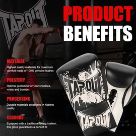 TapouT Boxhandschuhe Angelus schwarz|weiß 8 OZ R