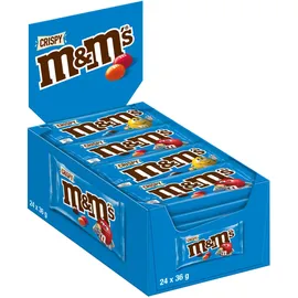 schokolade-linsen M&Ms Crispy Thekendisplay mit 24 Portionspackungen Milch Shoko 24x36g
