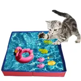 Hundepool Faltbarer Klein Katzenpool - 50x50x10 cm Eckig Katzenpool, Planschbecken Ohne Aufblasen Für Haustiere, Blau Katzen Pool Für Große Kleine Hunde Katzen