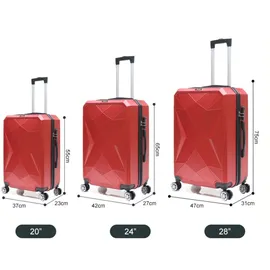 Cheffinger ABS-03 Koffer-Set 3-tlg. rot