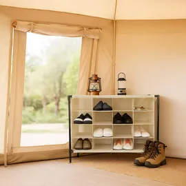 Relaxdays Schuhregal 84 x 65 x 36 cm beige / beige