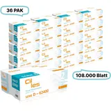 Falthandtücher 20,5x32cm, 2-lg, 36 Pak, 108.000Blatt gesamt, 3.000Blatt/ Pak, 100% Zellstoff, W-Falz, CIL- les Tissue, Series D