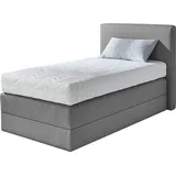 Westfalia Schlafkomfort Boxspringbett, grau, B:115cm L:205cm, Strukturstoff (77% Polyester und 23% Viskose), WESTFALIA SCHLAFKOMFORT, Komplettbetten, Boxspringbett, wahlweise mit Kaltschaum-Topper