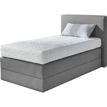 Westfalia Schlafkomfort Boxspringbett, grau, B:115cm L:205cm, Strukturstoff (77% Polyester und 23% Viskose), WESTFALIA SCHLAFKOMFORT, Komplettbetten, Boxspringbett, wahlweise mit Kaltschaum-Topper