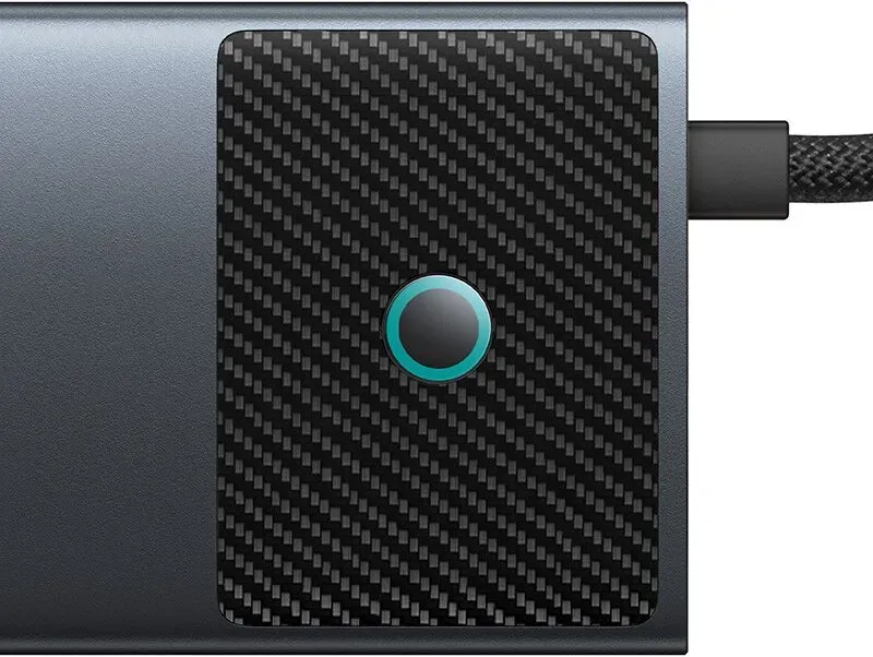 Baseus Metal Gleam Series II 10-in-1 USB-Hub Kosmisches Schwarz (USB-C zu 1x HDMI4K@120Hz + 1x HDMI4K@60Hz + 1x USB-A (10Gbps) + 1x USB-C (10Gbps) + 2x USB-A (480Mbps) + 1x RJ45 + 1x SD/TF + 1x USB-C (PD))