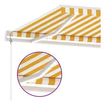 vidaXL Automatische Markise mit LED & Windsensor 500x350 cm Gelb/Weiß