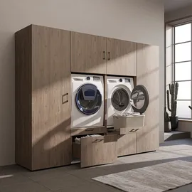 roomartstore.de SERIE-II Waschmaschinenschrank 254 cm Eiche Holz