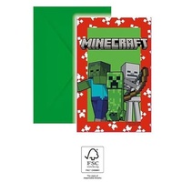 Procos Minecraft Party 6 Einladungskarten & Umschläge