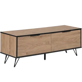 Beliani Halston Lowboard 120 x 46 x 40 cm Braun/Schwarz Holzwerkstoff