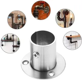 HQdeal Edelstahl Rundrohr-Halterung 25 mm 2 Stück