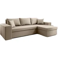 Luxusbetten24 Schlafsofa Designer Sofa Denver, mit Stauraum und Schlaffunktion beige